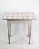Louis seize tile table in original gray painted color with manganese colored 
tiles originating from Denmark from the year 1790s.
Dimensions in cm: H: 78 W: 83 D: 57.5
Great condition
