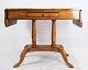 Antique empire table with flaps and marquetry in birch wood originating from Denmark made in the ...