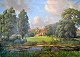Hilsøe, Hans 
(1871 - 1942) 
Denmark: A 
manor garden - 
summer. Oil on 
canvas. Signed. 
60 x 81 ...