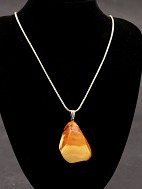 Sterling necklace  with amber