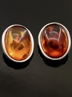 Ear clips silver and amber