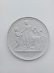 Bertel 
Thorvaldsen: 
Bing and 
Grondahl 
bisquit plate 
"Childhood and 
Spring". After 
relief modeled 
...