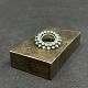 Diameter 2.2 cm.Nice round brooch with inserted small turquoises surrounded by small balls, ...