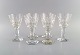 Baccarat, Frankrig. Seks art deco rødvinsglas i klart mundblæst krystalglas. 
1930
