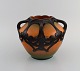 Ipsen's, Denmark. Art nouveau vase in hand-painted glazed ceramics. 1920s. Model number ...