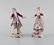 Two German 
antique 
porcelain 
figurines. 
Rococo couple. 
19th century.
Largest 
measures: 12 x 
7 ...