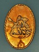 Plate in copper with Bertel Thorvaldsen motif: "Cupid on the Sea" The motif is part of the ...
