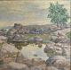 Moe, Andreas 
Carl (1877 - 
1952) Denmark: 
Coastal stretch 
on Bornholm. 
Oil on canvas. 
Signed ...