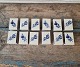 Set on 12 matchboxes with embroidered with motif inspired by Blue Flower Measure 4 x 5.5 c. ...