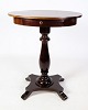 Oval side table on pillar with drawer in mahogany from around the year 1890s.Dimensions in cm: ...