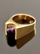 Unique 14 carat 
gold ring size 
54-55 with 
amethyst ball 
from jeweler J 
Sandberg Odense 
stamped ...
