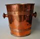 Antique Danish wine cooler in copper, 19th century. With two handles and decorations on the ...