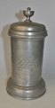 German pharmacies jar in pewter, empire approx. 1800. On the side stated: Saffron gft. Stamped ...