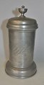 German 
pharmacies jar 
in pewter, 
empire approx. 
1800. On the 
side stated: 
Saffron gft. 
Stamped ...