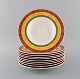 Paloma Picasso for Villeroy & Boch. 10 "My way" deep porcelain plates. Colorful 
decoration. 1990s.

