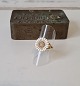 Georg Jensen Marguerite - Daisy ring in gold-plated sterling silver and enamel Stamped: Georg ...
