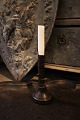 French 1800 Century candlestick in twisted wrought iron with wooden base and really nice ...