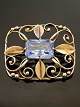 14 carat gold 
brooch 3.6 x 3 
cm. with 
aquamarine 1.5 
x 1 cm. from 
jeweler Fritz 
Fryer ...