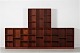 Peter Hvidt and Orla Mølgaard Nielsen4 book case sections made of teak with visible ...