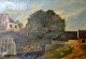 Danish artist 
(19th century): 
Exterior of a 
large farm / 
manor house? 
Oil on canvas. 
Unsigned. ...