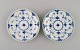 Two Royal Copenhagen Blue Fluted Full Lace plates in porcelain. Model number 
1/1088.
