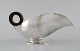 Hans Hansen (1884 - 1940), Denmark. Art deco / funkis sauce jug in sterling 
silver with handle in ebony. Dated 1938.
