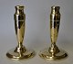 A pair of rare Danish brass candlesticks, 19th century stamped .: Lassen. Height: 16 cm.One ...