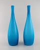 Kastrup Glas, 
Denmark. A pair 
of large and 
rare vases in 
turquoise mouth 
blown art 
glass. Ca. ...