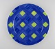 Rosenthal Designers Guild. Orchard Collection. Large porcelain cover plate. 
Green squares on blue background. Late 20th century.
