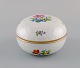 Antique Meissen porcelain lidded bowl with hand-painted flowers and gold edge. 
1920s / 30s.
