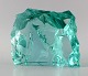 Vicke Lindstrand (1904-1983) for Kosta Boda. Unique glass block in blue-green mouth-blown art ...