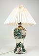 Ceramic table 
lamp by Danico 
with green and 
light colors 
with Pink Rose 
lampshade from 
around ...