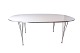 Super-Ellipse, 
Model B613, 
designed by 
Piet Hein with 
white laminate 
and steel 
chrome legs. A 
...