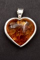 Amber heart pendant