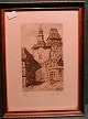 Litograph by H.Kruuse with a motive from the German town Rothenburg ob der Tauber.No 67/100. ...