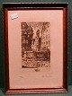 Litograph by H.Kruuse with a motive from the German town Rothenburg ob der Tauber.No 65/100. ...