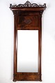 Mirror of hand-polished mahogany, from the late Empire period with carvings made in Denmark from ...