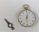 18K gold pocket watch. Diameter 41 mm. Key included. The clock works. Produced approx. 1850