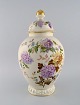 Large Rosenthal 
chrysanthemum 
lidded vase in 
cream-colored 
porcelain with 
hand-painted 
flowers ...