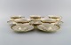 KPM, Berlin. 
Five Royal 
Ivory teacups 
with saucers in 
cream-colored 
porcelain with 
gold ...