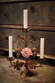 Old French 
church 
candlestick in 
gilded bronze 
decorated with 
1 fine old 
colored 
porcelain ...