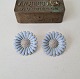 Georg Jensen Margueritte - Daisy Ear clips in sterling silver and light blue enamel Stamped: ...