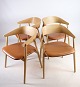 Set of 4 dining 
room chairs, 
model AC2, by 
Andersen in 
soap-treated 
oak. Stands 
with nicely ...