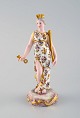 Meissen, Germany. Rare hand-painted porcelain figure. Queen with crown, key and scepter. Late ...