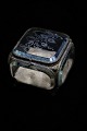 Old French 
jewelry box in 
bronze and 
faceted glass 
with polished 
floral motifs 
in the glass 
...