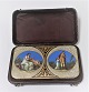Gold box 18K (750). Very nice box with enamel, very well maintained. Length 10 cm, Width 5 cm. ...