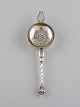 Danish silversmith. Antique silver (830) tea strainer. Dated 1864.
