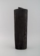 European studio ceramicist. Large unique vase in glazed stoneware. Beautiful 
glaze in black and metallic shades. 1960s / 70s.
