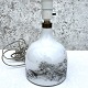 Holmegaard, Table lamp, Symmetrical, lamp art 1, Opal glass with gray decoration, 26cm high ...