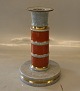 2 pieces in stock212-3338 RC Grey candlestick with red and gold 18 cm Royal Copenhagen ...